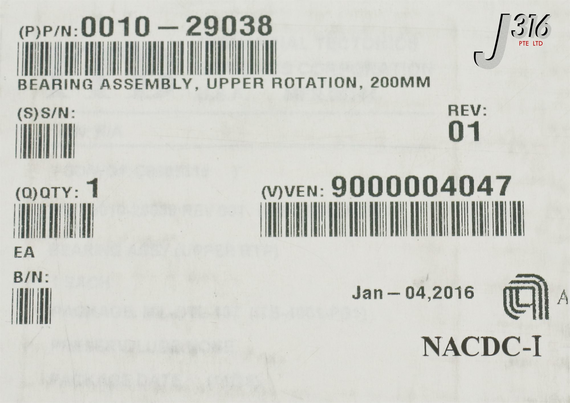 21188 APPLIED MATERIALS BEARING ASSEMBLY, UPPER ROTATION, 200MM
